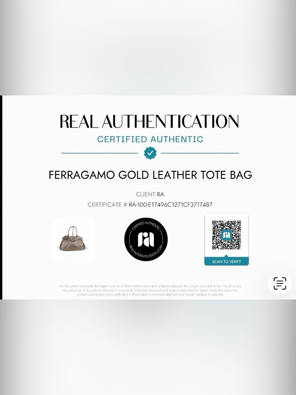 Salvatore Ferragamo Gancini Metallic Pewter Leather Satchel w/COA AS IS Project - Picture 2 of 8